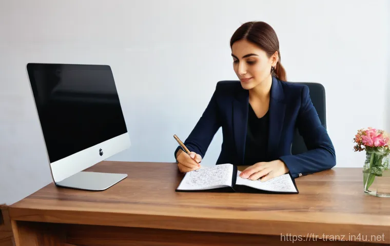 번역사 중점 학습 과목 - **Image Prompt: Cultural Localization Expert**
    A focused, professional woman in her late 20s to ...