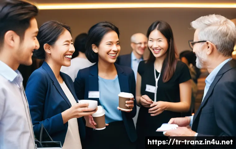 번역사에게 유리한 인맥 관리 팁 - **Prompt 1: Vibrant Professional Networking Event for Translators**
    "A diverse group of professi...