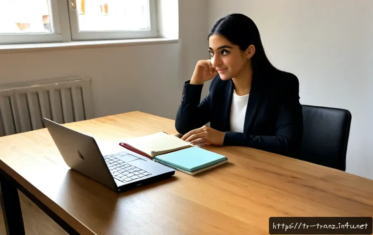 Home 13 번역사에게 필요한 협상 스킬 - Photorealistic Turkish freelance translator in a bright Istanbul co-working office, calmly negotiati...